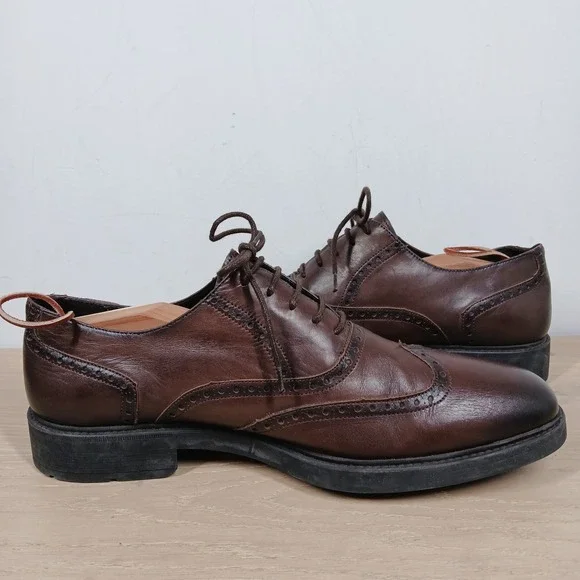 Pikolinos Oxford Shoes Mens 12 Leather Lace Up Brown Comfort Academia Business